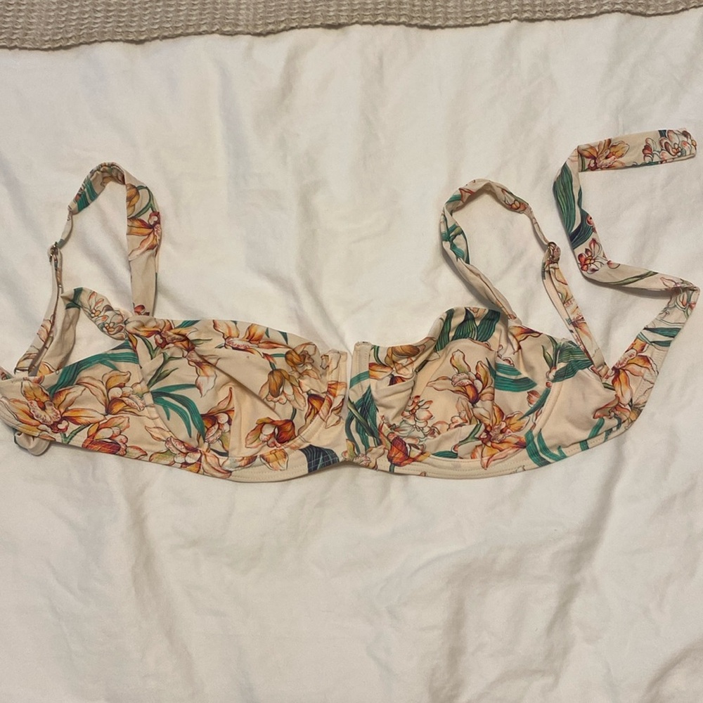 Monday Swimwear Clovelly Peach Floral Bikini Top